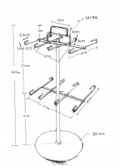 8 Arm Key Chain Metal Display Rack