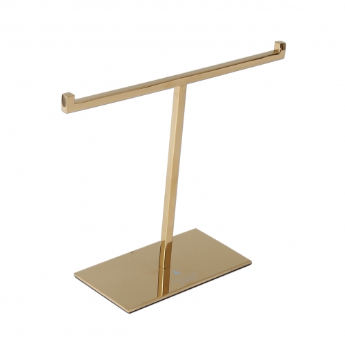 Polished Gold T-Bar Jewelry Display Stand