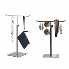 Organize Your Bags in Style with Our Silver Purse T-Bar Bag Display Stand