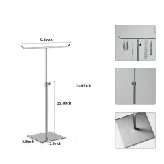 Organize Your Bags in Style with Our Silver Purse T-Bar Bag Display Stand