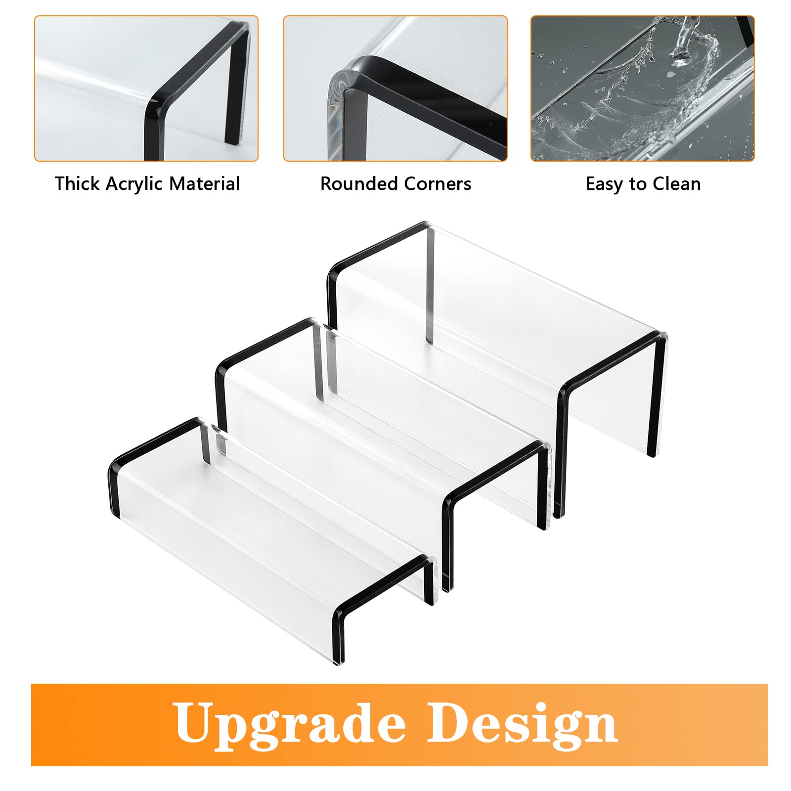 Black Clear Acrylic Heightened Display Stand 