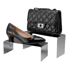 Two-Piece Silver Stand for Bag and Shoe Collection